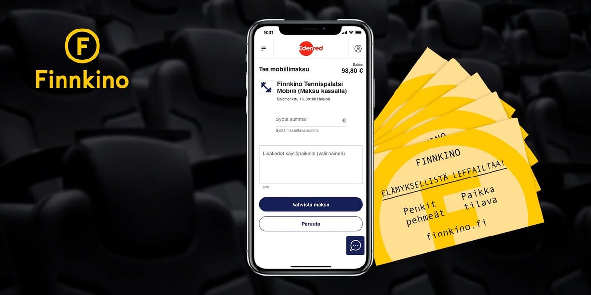 Movie tickets with Edenred Pay from all Finnkino theaters