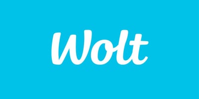Wolt logo on blue background