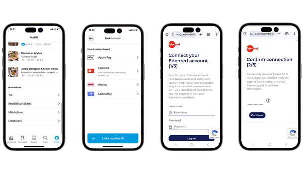 Steps to adding Edenred as a payment method in Wolt