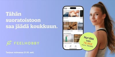 FeelHobbyn mainoskuva tarjoustekstin kanssa