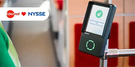 Nysse lipuntarkastuslaite junassa