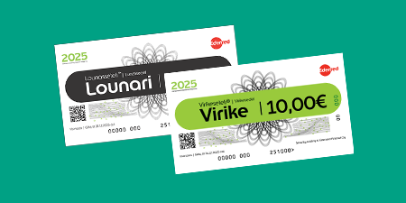 Lunch and Virike vouchers 2025 on green background