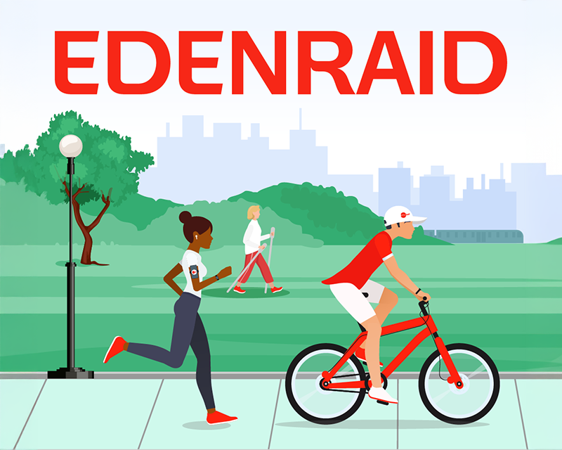 A vector image of Edenred's charity sports challenge Edenraid