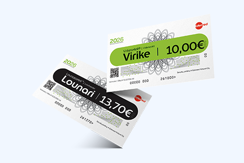Edenred 2026 lunch and Virike voucher on light blue background